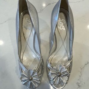 Vintage D&G Silver Leather Heels